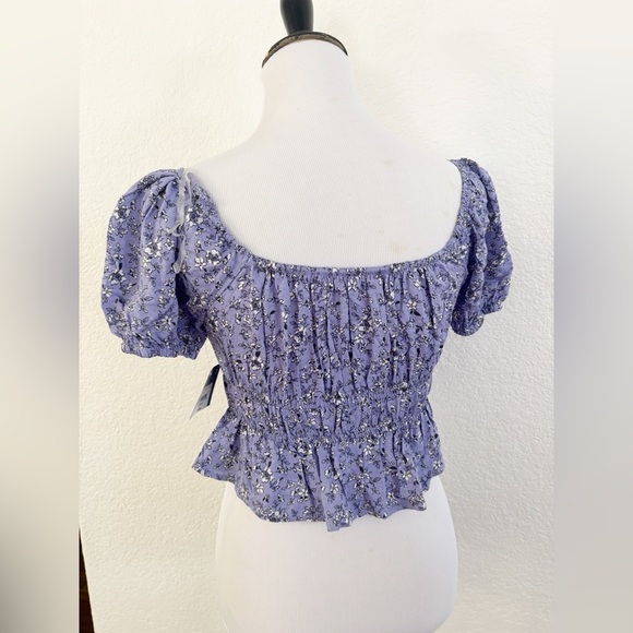 Arizona Jean Company Purple Flutter Sleeve Crop Top - Picture 9 of 9